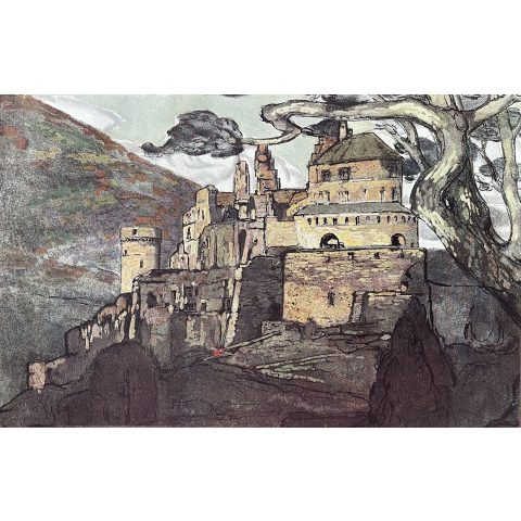 Le chateau de Vianden au Luxembourg. 1937.